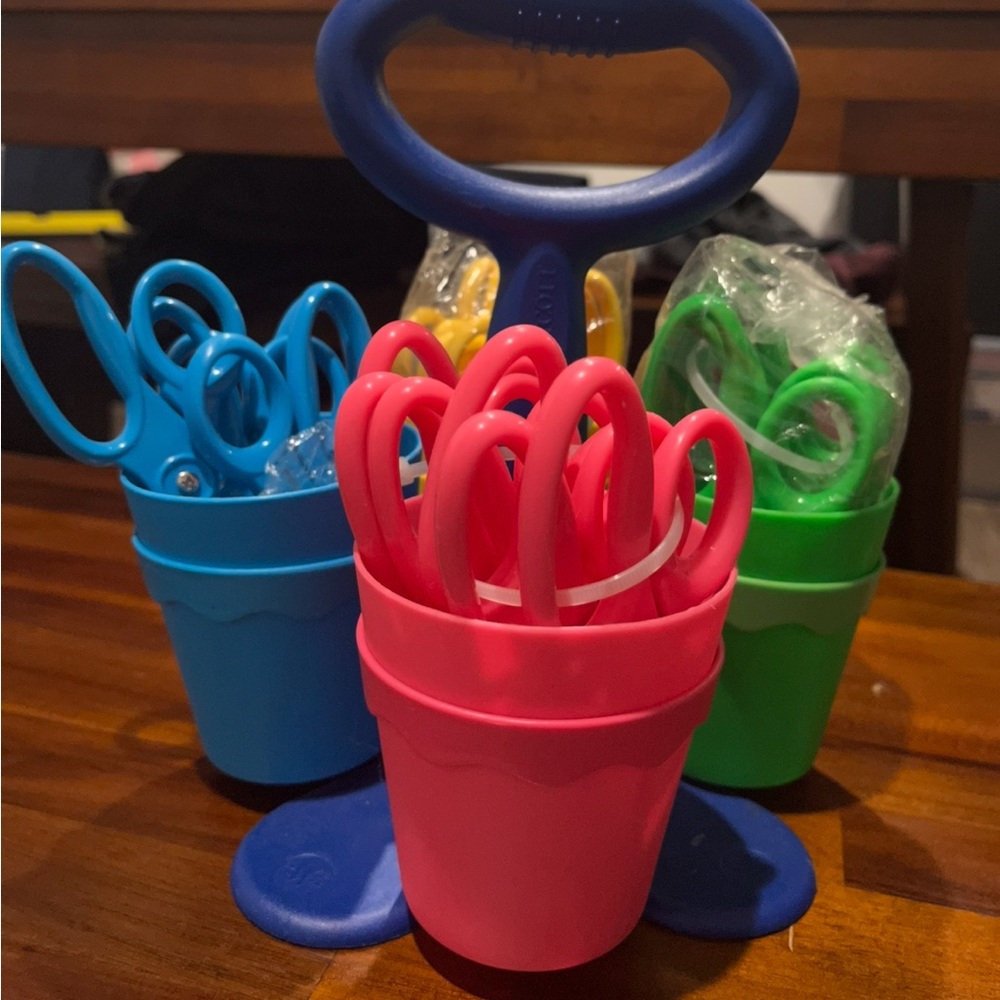 Westscott Colorful Scissors Set 6 each of yellow, green and pink. 4 of blue…..